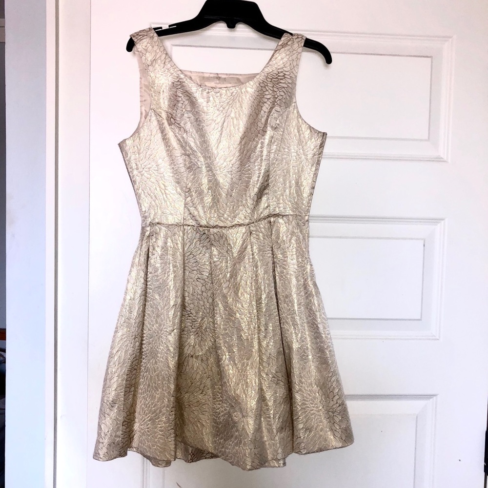 gold backless dress